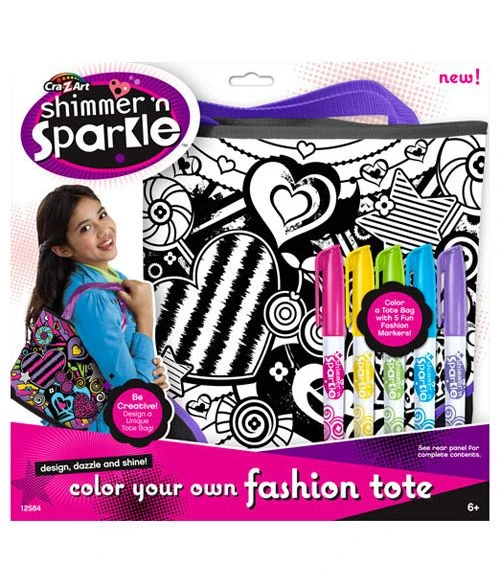 SHIMMER 'N SPARKLE COLOR YOUR OWN FASHION TOTE - كري-زي-آرت