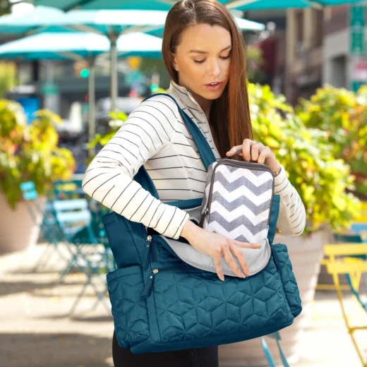 Skip Hop Forma Pack & Go Tote Diaper Bag - Peacock - سكيب هوب - Image 3