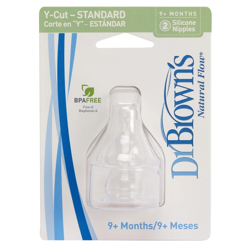 Dr. Brown's 2 Pack Natural Flow Y-Cut Standard Nipple - دكتور براونز