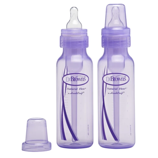 Dr. Brown's 8 oz / 250 ml PP Standard Baby Bottle - Purple 2-Pack Dr. Brown's 8 oz / 250 ml PP Standard Baby Bottle - Purple 2-Pack