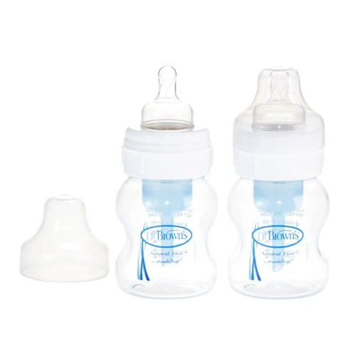 Dr. Brown's 4oz/120ml Natural Flow Wide-Neck Baby Bottle (2-Pack) - دكتور براونز