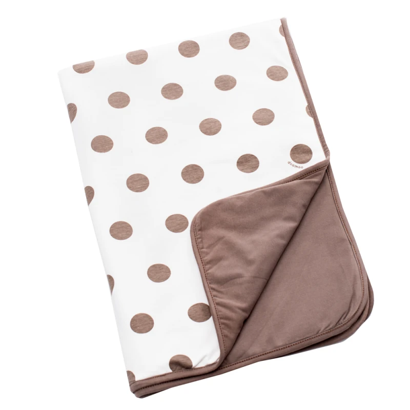 Doomoo Dream Baby Cotton Blanket (100 x 75 cm, Dots Taupe ) - دووموو