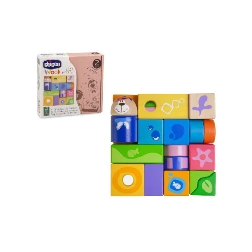 Chicco toy blocks 23pcs, wooden - تشيكو - Image 2