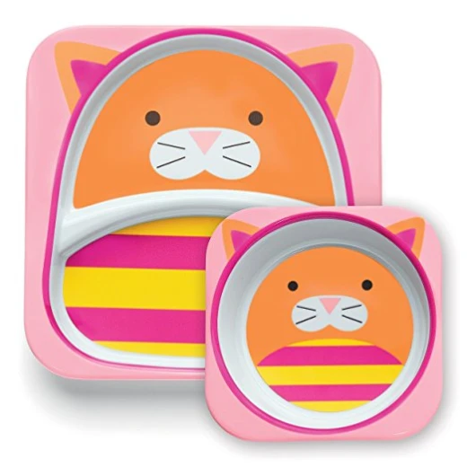 Skip Hop Zoo Melamine Plate and Bowl Set - Cat Skip Hop Zoo Melamine Plate and Bowl Set - Cat