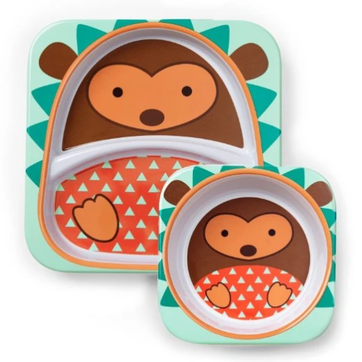 Skip Hop Zoo Melamine Plate and Bowl Set - Hedgehog Skip Hop Zoo Melamine Plate and Bowl Set - Hedgehog