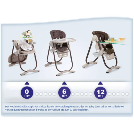 Chicco Polly Magic Graphite Highchair - تشيكو - Image 4
