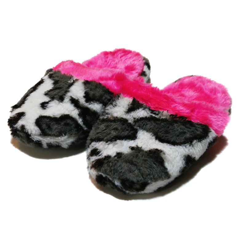 Winter Slippers - Pink & Black - Small Size - سليبرز