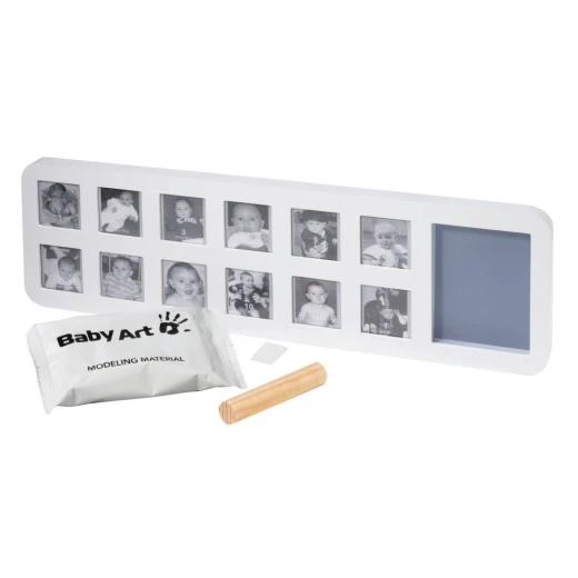 Baby Art My First Year Print Frame (White/Grey) - بيبي آرت - Image 2