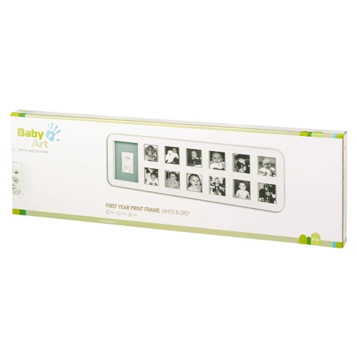 Baby Art My First Year Print Frame (White/Grey) - بيبي آرت - Image 3