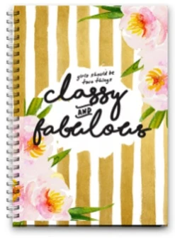 Notebook Wire Small - Girls Should Be Two Thing Classy and Fabulous -16x11.5cm Notebook Wire Small - Girls Should Be Two Thing Classy and Fabulous -16x11.5cm
