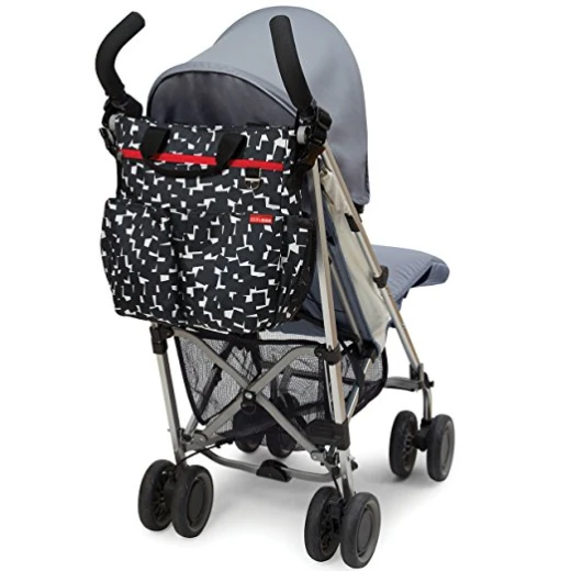Skip Hop Duo Signature Diaper Bag, Cubes, Black/White - سكيب هوب - Image 4
