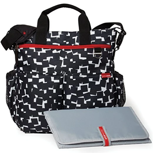 Skip Hop Duo Signature Diaper Bag, Cubes, Black/White - سكيب هوب - Image 2