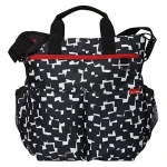 Skip Hop Duo Signature Diaper Bag, Cubes, Black/White - سكيب هوب