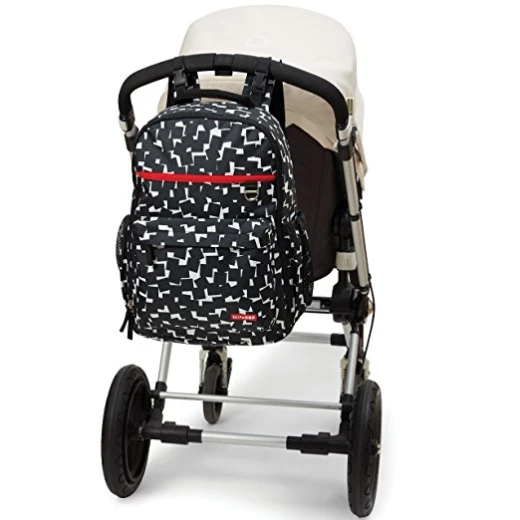 Skip Hop Duo Signature Diaper Backpack, Black/White - سكيب هوب - Image 3