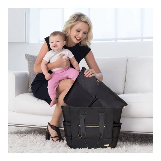 Skip Hop Chelhsea 2-in1 Downtown Chic Diaper Tote - Black - سكيب هوب - Image 4