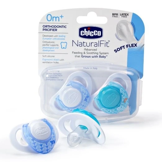 Chicco Soother Compact Blue (0-6M) Silicone 2 Pieces - تشيكو