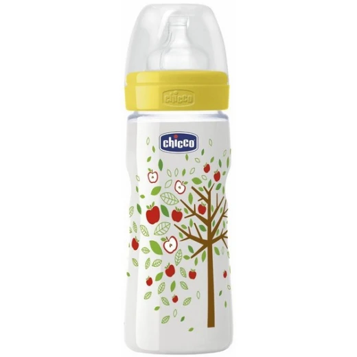 Chicco Wellbeing Bottle 330ml Silicone - Food Flow (Yellow) Chicco Wellbeing Bottle 330ml Silicone - Food Flow (Yellow)