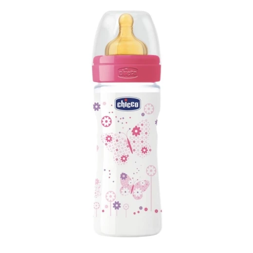 Chicco Wellbeing Bottle Girl 250ml, Latex Chicco Wellbeing Bottle Girl 250ml, Latex