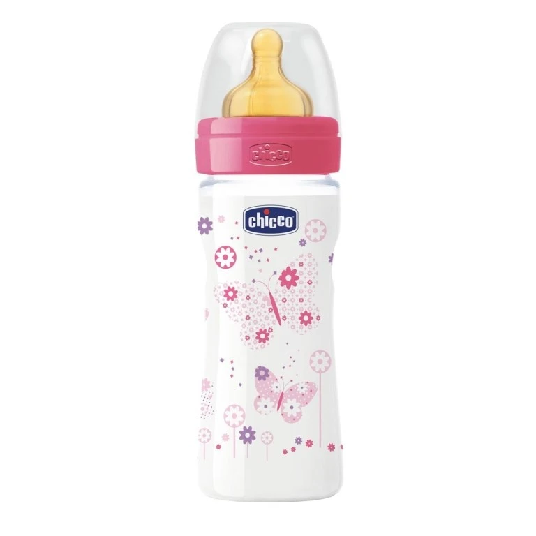 Chicco Wellbeing Bottle Girl 250ml, Latex - تشيكو