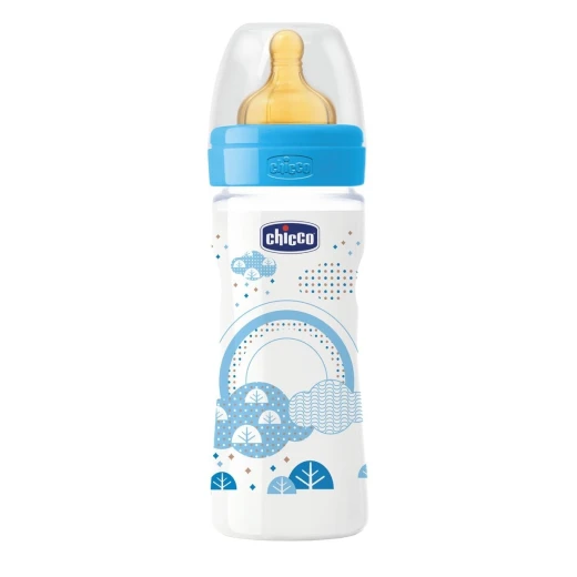 Chicco Well-Being Bottle 250Ml Medium Flow For Boy Latex Chicco Well-Being Bottle 250Ml Medium Flow For Boy Latex