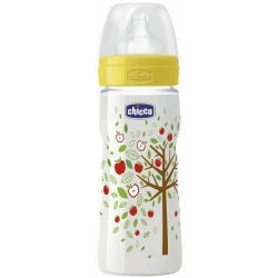Chicco Well-Being Bottle, Fast Flow, Silicone Nipple, 330ml, Yellow