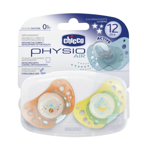 Chicco Physio Air Lumi (6-12M) Silicone 2 Pieces Chicco Physio Air Lumi (6-12M) Silicone 2 Pieces