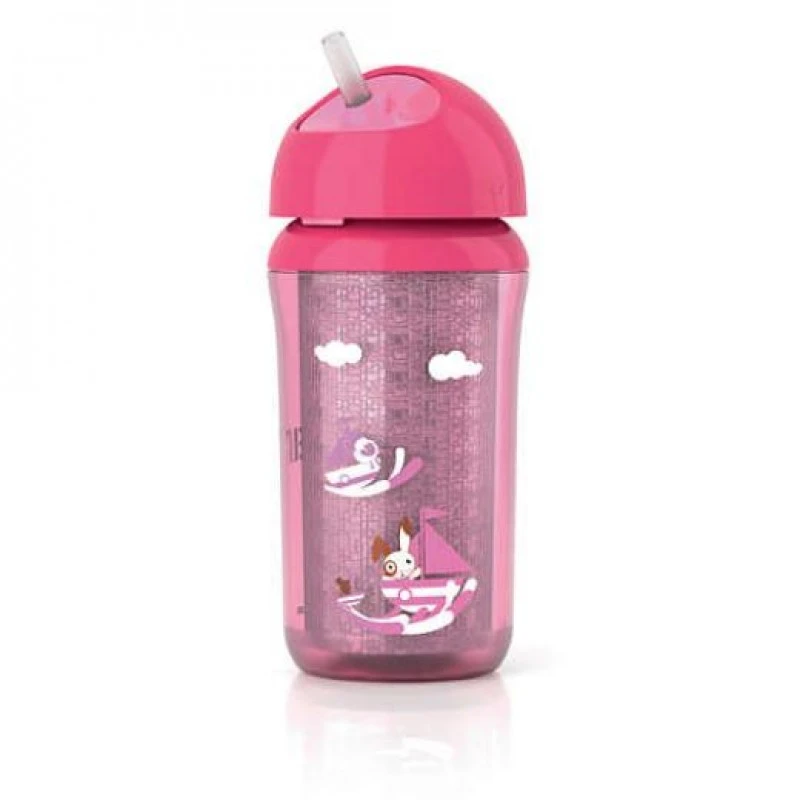Avent Insulated Cup With Straw 260 Ml - Pink - فيليبس افينت