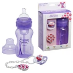 Dr. Brown’s Gift Set (Wide Neck Bottle /Pacifier /Clip) - Purple - دكتور براونز