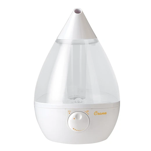 Crane Drop Ultrasonic Cool Mist Humidifier – Clear and White Crane Drop Ultrasonic Cool Mist Humidifier – Clear and White