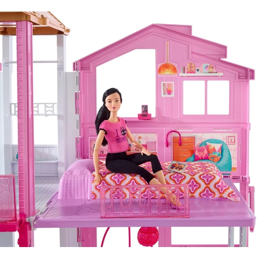 Barbie Three-Story Town House Colourful and Bright Doll House that Comes with Furniture and Accessories, Playset - باربي - Image 3