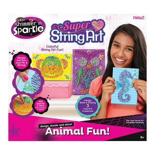 CRA-Z-ART SHIMMER N SPARKLE SUPER STRING ART ANIMAL FUN - نيو بوي