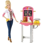Barbie Careers Pet Vet Doll and Playset, blonde - باربي