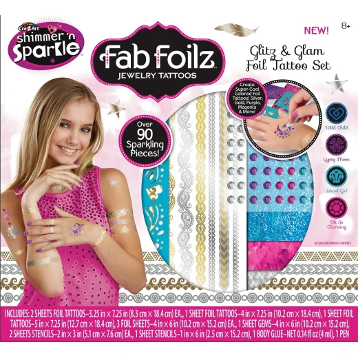 Cra Z Art Fab Foilz Jewelry Glitz N Glam Foil Tattoo Set Box Cra Z Art Fab Foilz Jewelry Glitz N Glam Foil Tattoo Set Box