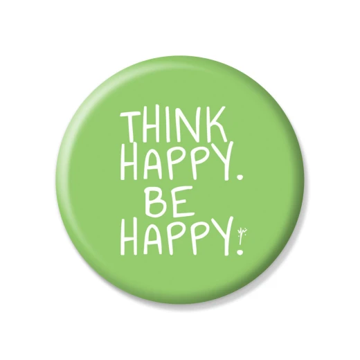 YM Sketch-Think Happy Be Happy Button Pin YM Sketch-Think Happy Be Happy Button Pin