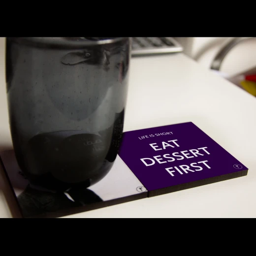 YM Sketch-Eat Dessert First Coasters - واي إم سكيتش - Image 2