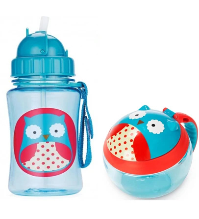 Skip Hop Zoo Straw Bottle & Snack Cup-Owl - Skip Hop