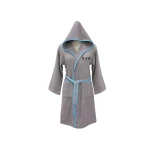Nova embroidered Bath Robe Plain/Sea- Gray - 3-5 years - نوفا هوم