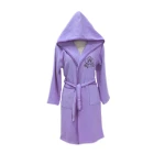Nova embroidered Bath Robe Plain/Cinderella Carriage-Lilac - 6-8 years - نوفا هوم