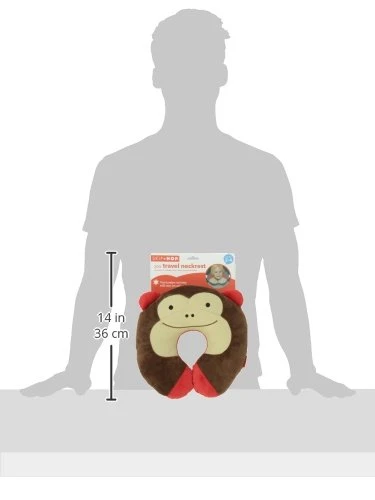 Skip Hop Zoo Little Kid and Toddler Travel Neck Rest, Monkey - Skip Hop - Image 3