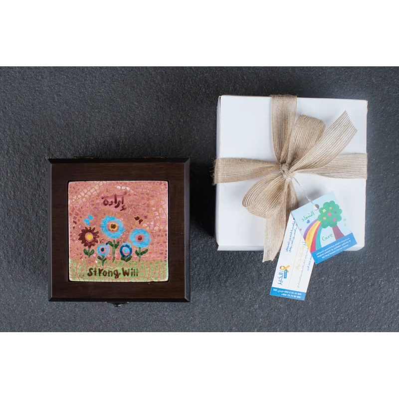 Hope Shop By KHCF - Wooden boxes - Strong Will - مؤسسة الحسين للسرطان