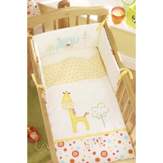 Lollipop Lane Tiddly Wink Safari Crib Quilt and Bumper Set