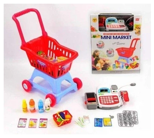 Mini Market Shopping Cart & Cash Register - Image 2