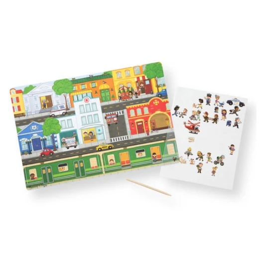 Melissa & Doug Transfer Sticker Scenes - Around the Town - ميليسا اند دوج - Image 2