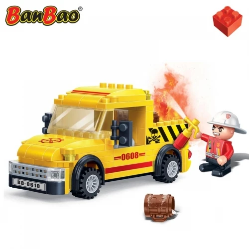 مجموعة مكعبات بناء Banbao Fire Danger Transport مع رجل الإطفاء وشاحنة القمامة للعب الإبداعي للأطفال - بانباو - Image 2