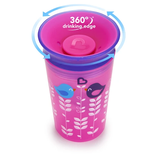كوب للشرب ذو 360 درجة  - 266 مل (اللون الزهري) من مانشكين - منشكن - Image 3