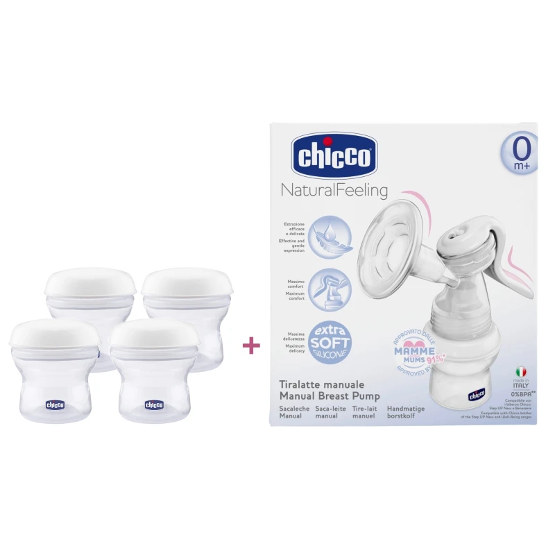 Chicco Manual breast pump & Milk Containers Offer - تشيكو