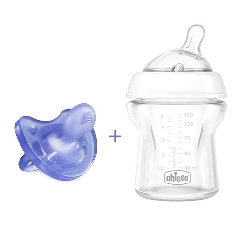 Chicco Natural Feeling bottle & Physio Soft Soother Silicone Offer - أزرق - تشيكو - Image 2