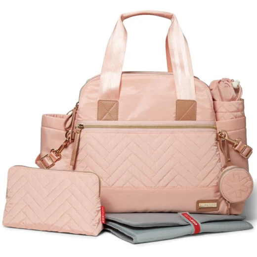 6 Pieces Suite Satchel Diaper bag - blush 6 Pieces Suite Satchel Diaper bag - blush