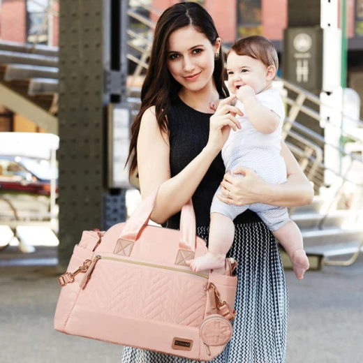 6 Pieces Suite Satchel Diaper bag - blush - سكيب هوب - Image 3