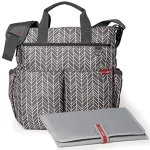 Skip Hop Duo Signature Carry All Travel Diaper Bag Tote with Multipockets, One Size, Grey Feather - سكيب هوب